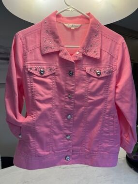 Tradition Pink Embellished Jean Jacket